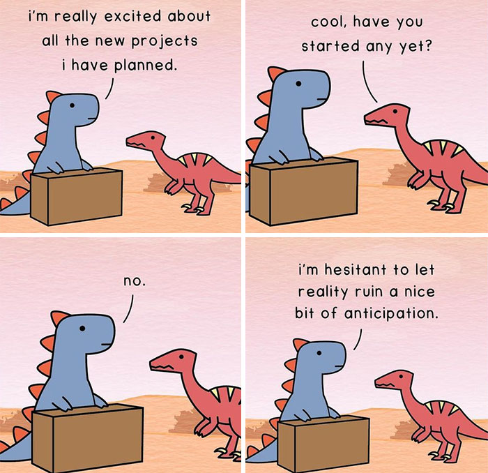 30 Honest Comics About Mental Health Illustrated With Dinosaurs (New Pics)