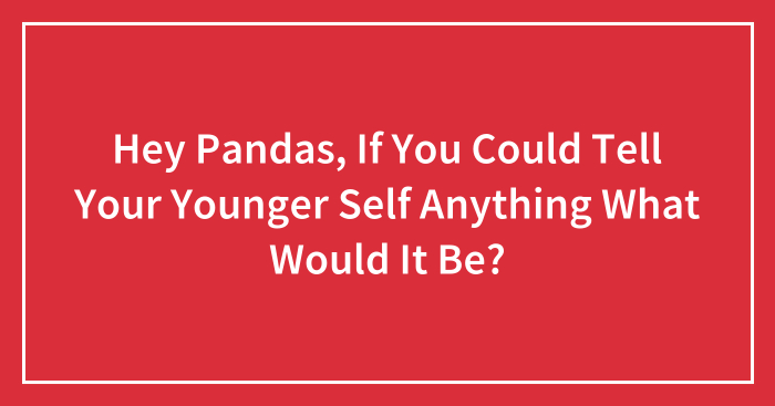 Hey Pandas, If You Could Tell Your Younger Self Anything What Would It Be? (Closed)