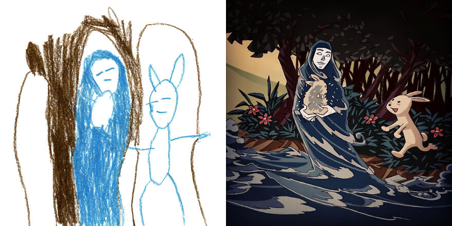 Prompt By Kid-Artist Liv, Fan Art By @cozacana_