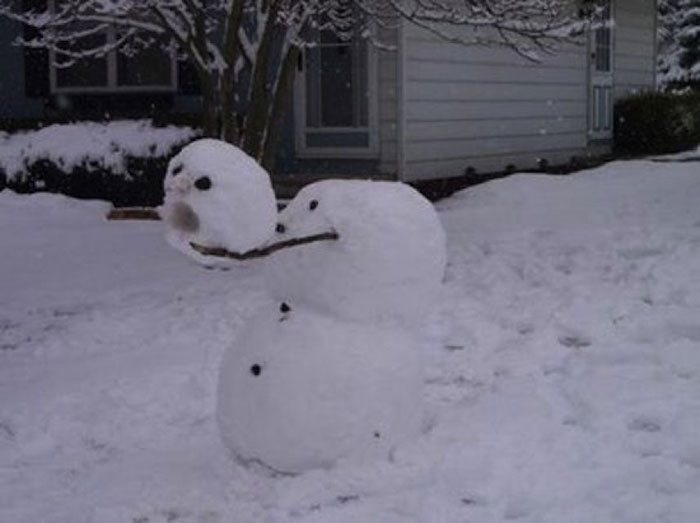 That's A Creative Way To Build A Snowman