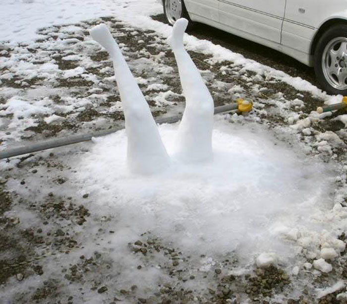 Melted Snow Woman Sculpture