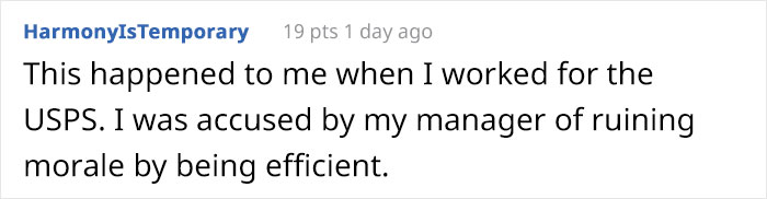 Person Works "Too Efficiently," Gets In Trouble For "Time Theft" Person Works "Too Efficiently," Gets In Trouble For "Time Theft"