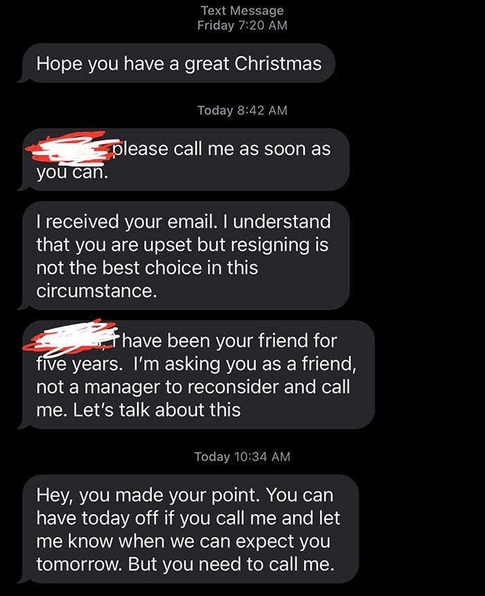 Employee Quits Because Company Denies Their Vacation, Boss Begs Them To Come Back When Business Starts Losing Money Employee Quits Because Company Denies Their Vacation, Boss Begs Them To Come Back When Business Starts Losing Money