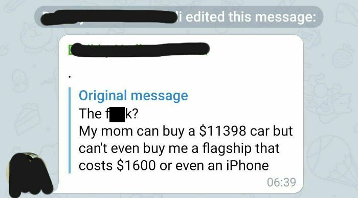 Entitled Kid Jealous Of His Mom Getting A Car