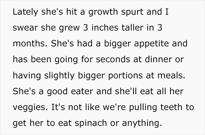 Father Says 11-Year-Old Daughter Is Getting Fat, Mother Refuses To Decrease Her Food Portion Sizes