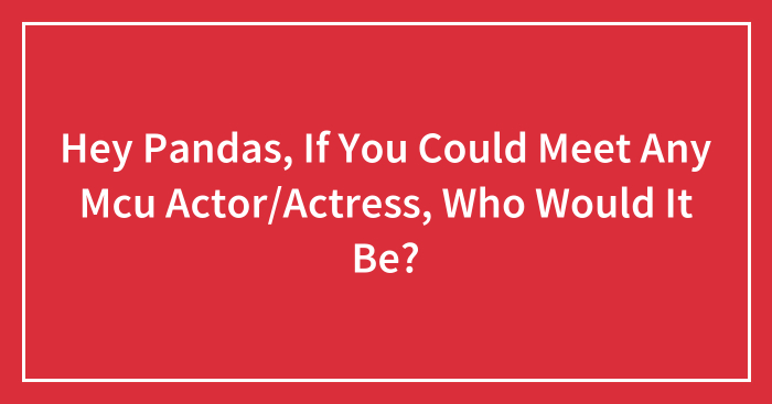 Hey Pandas, If You Could Meet Any Mcu Actor/Actress, Who Would It Be?