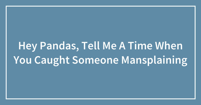 Hey Pandas, Tell Me A Time When You Caught Someone Mansplaining (Closed)