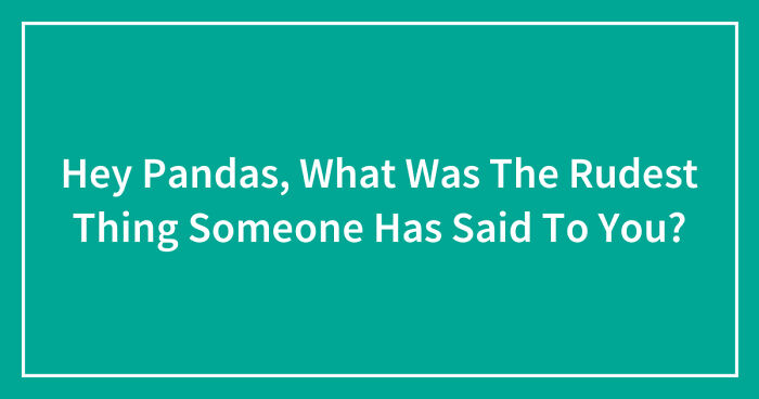 Hey Pandas, What Was The Rudest Thing Someone Has Said To You? (Closed)