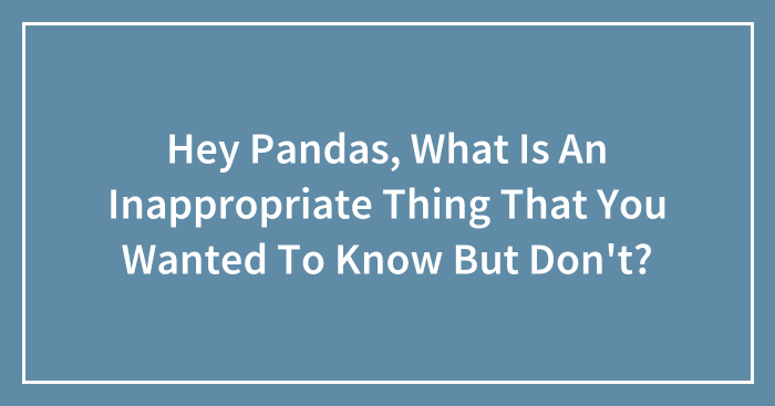 Hey Pandas, What Is An Inappropriate Thing That You Wanted To Know But Don’t? (Closed)