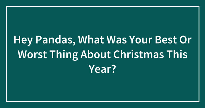 Hey Pandas, What Was Your Best Or Worst Thing About Christmas This Year? (Closed)