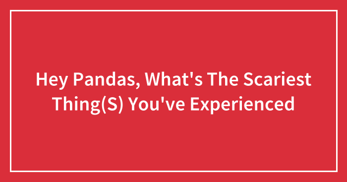 Hey Pandas, What’s The Scariest Thing(S) You’ve Experienced