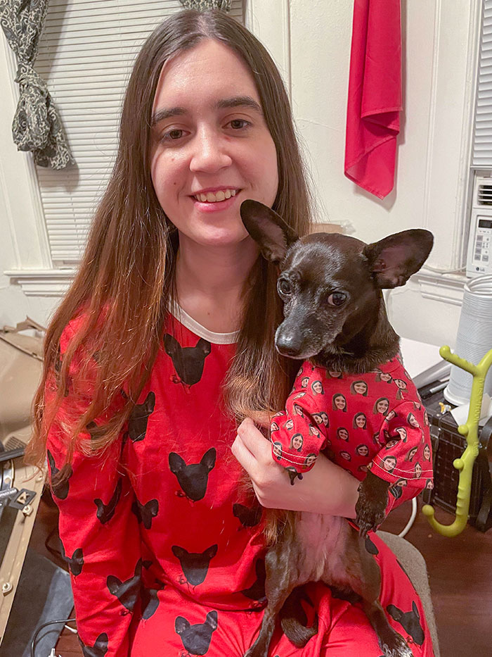 For Christmas, My Mom Got My Dog And I Matching Pajamas