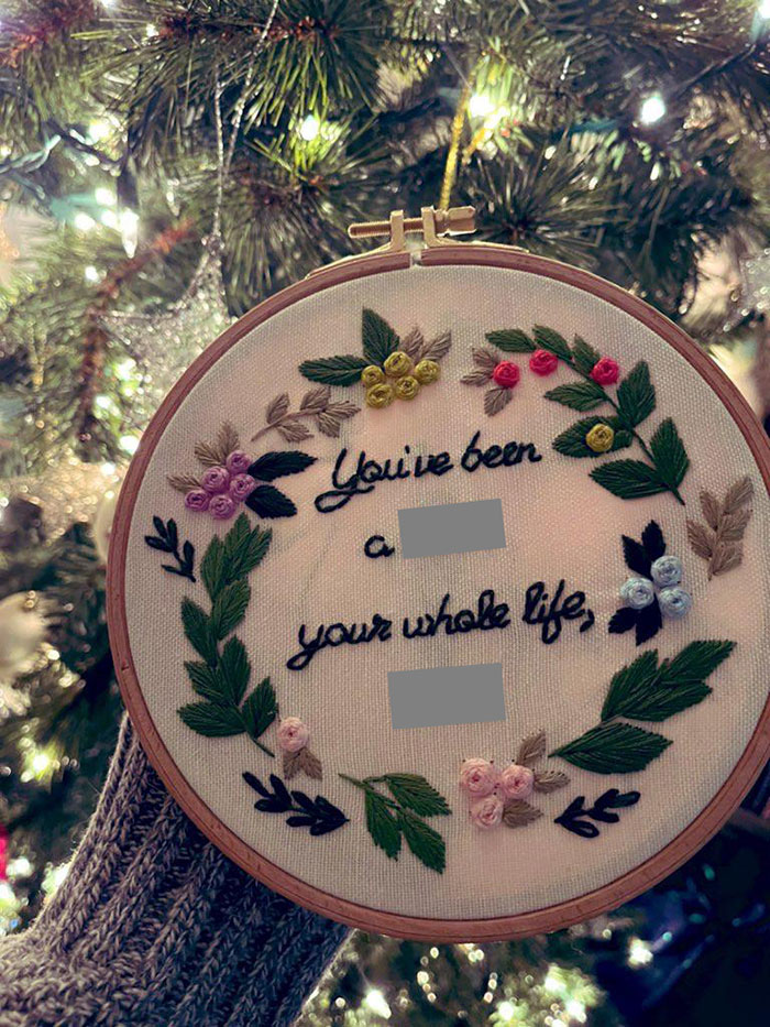 My Husband And I Met In NYC In 2014. We Heard A Fight Outside Our Apartment In Brooklyn One Night And Have Repeated One Line That Was Yelled Ever Since. Here’s His Christmas Gift