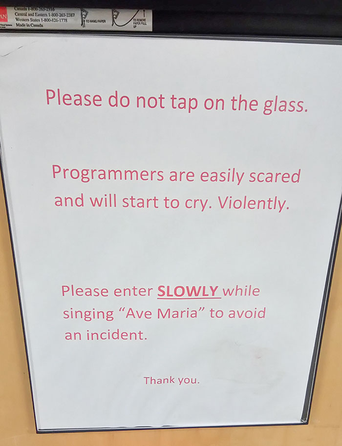 The Sign Outside The Programmers' Classroom At My Local College
