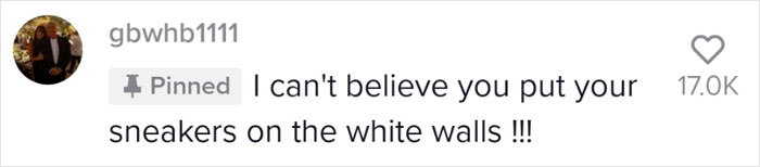 Comment questioning sneakers on white walls in a pose recreation. Comment questioning sneakers on white walls in a pose recreation.