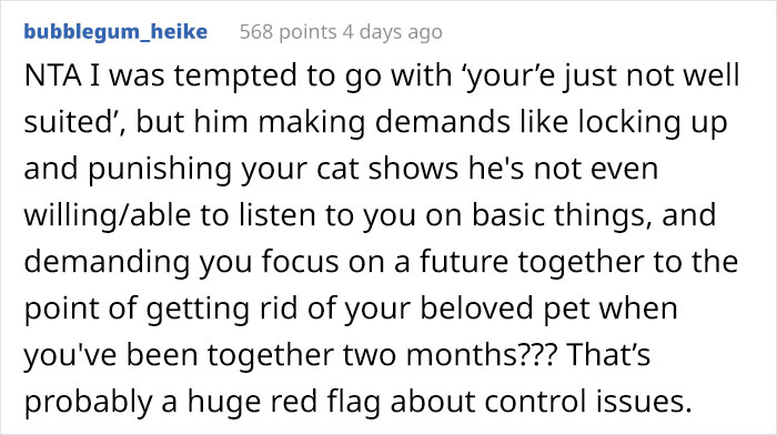 Boyfriend Lists All The Disgusting Things His GF Does With Her Cat, Gets An Instant 'Okay, Bye' Boyfriend Lists All The Disgusting Things His GF Does With Her Cat, Gets An Instant 'Okay, Bye'