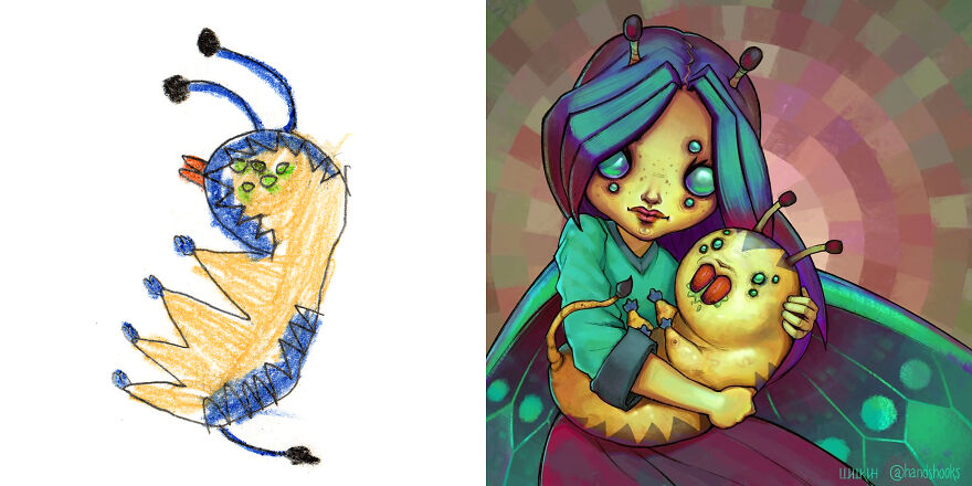 Prompt By Kid-Artist Megan, Fan Art By @handshooks