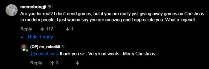 I Found This Generous Santa On 9gag, Buying Game From Steam Store For Everyone