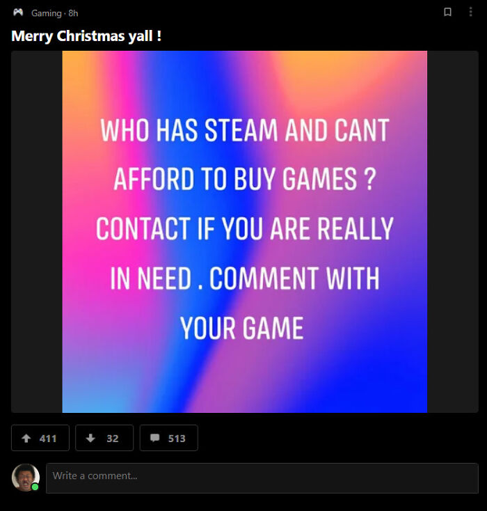 I Found This Generous Santa On 9gag, Buying Game From Steam Store For Everyone I Found This Generous Santa On 9gag, Buying Game From Steam Store For Everyone