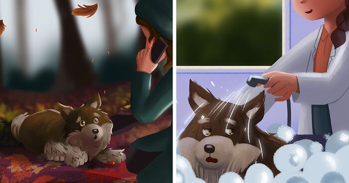 I Created An Illustrated Story About How A Dog Gets Rescued To Teach Children About Animal Welfare