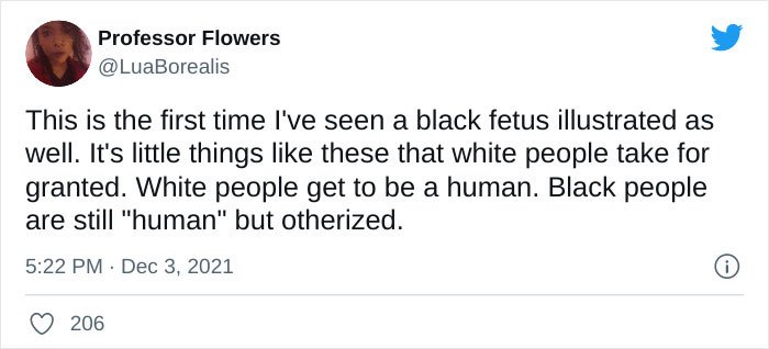 Many online have never seen a black fetus depicted, and now express your surprise after finding one