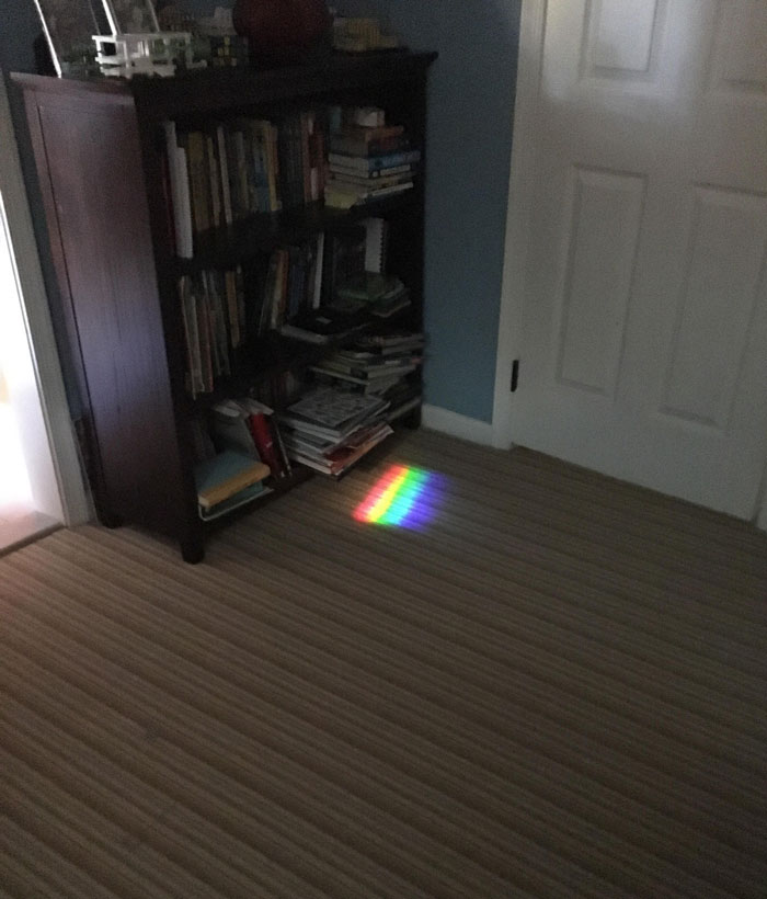 A Perfect Prism Of Light Came Into My Room When The Blinds Were Closed