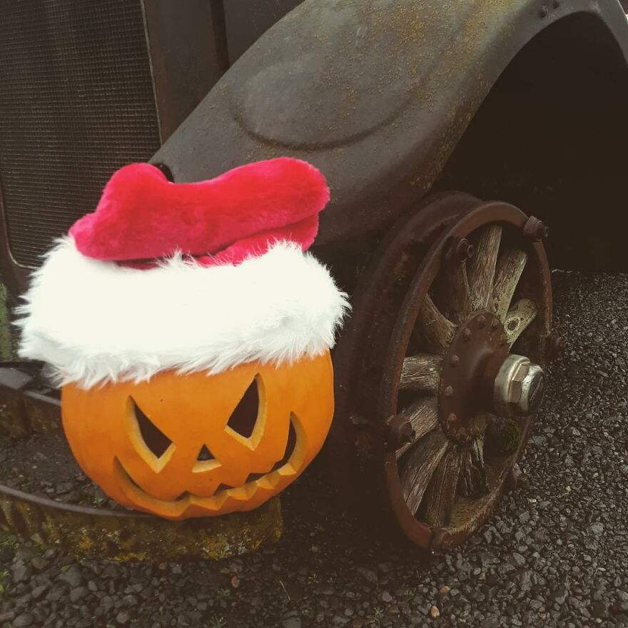 Jack At The Wrecking Yard -I Take Photos Of A Jackolantern At The Wrecking Yard I Work At And Share On My Instagram Account
