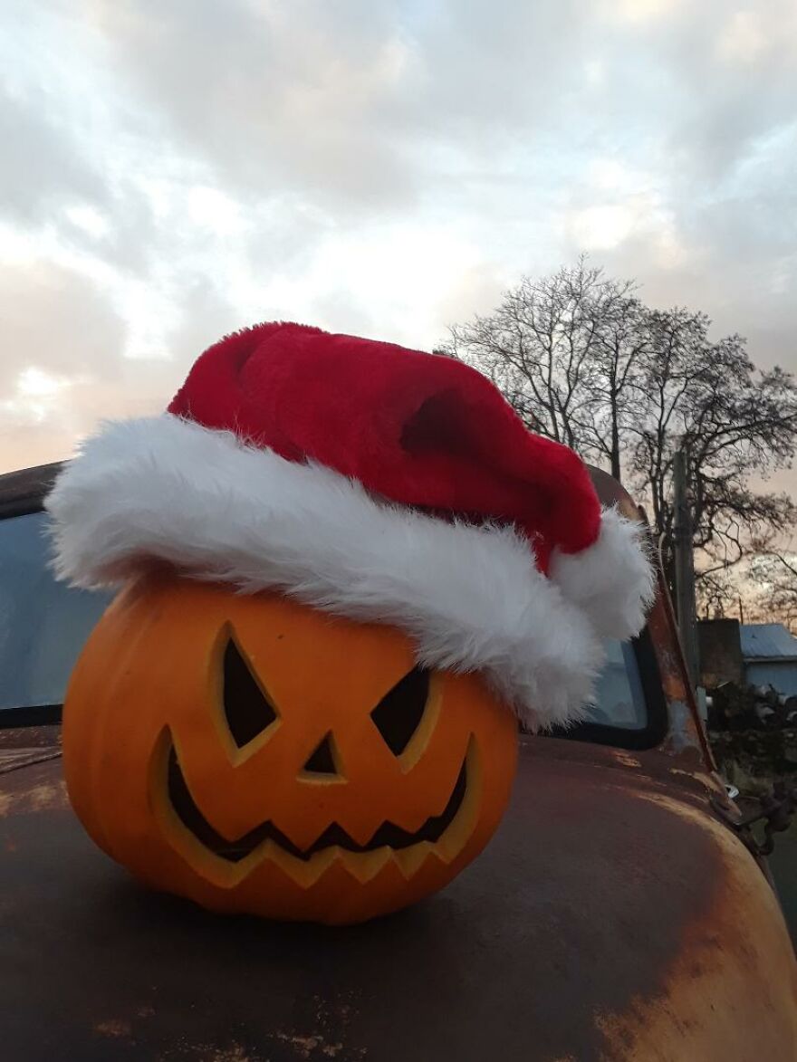 Jack At The Wrecking Yard -I Take Photos Of A Jackolantern At The Wrecking Yard I Work At And Share On My Instagram Account