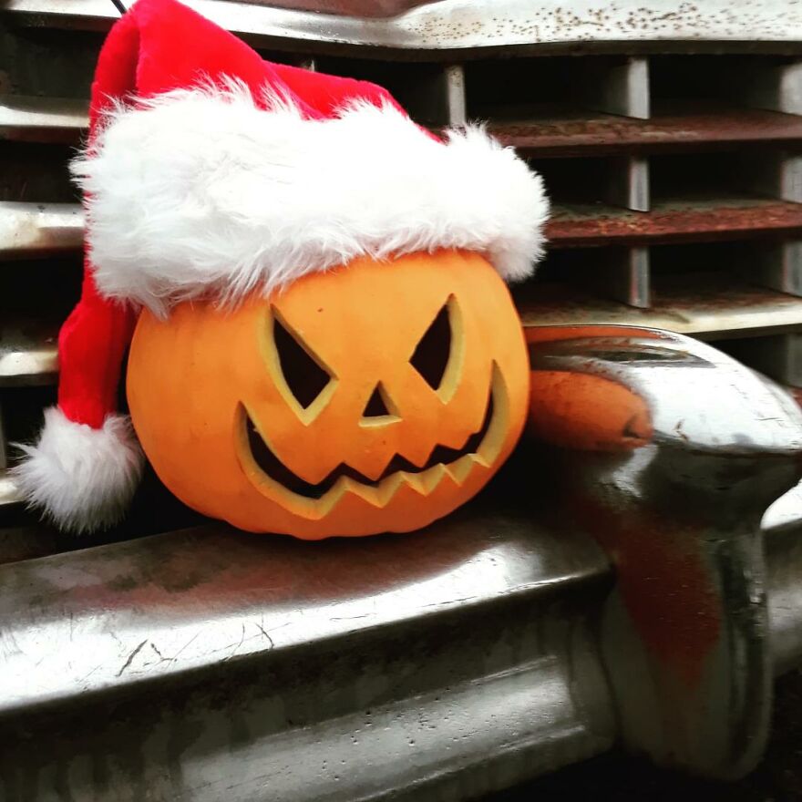 Jack At The Wrecking Yard -I Take Photos Of A Jackolantern At The Wrecking Yard I Work At And Share On My Instagram Account