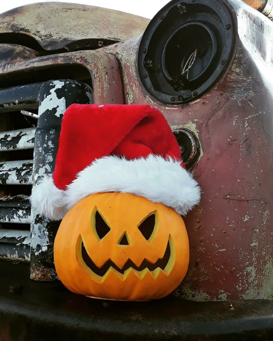 Jack At The Wrecking Yard -I Take Photos Of A Jackolantern At The Wrecking Yard I Work At And Share On My Instagram Account