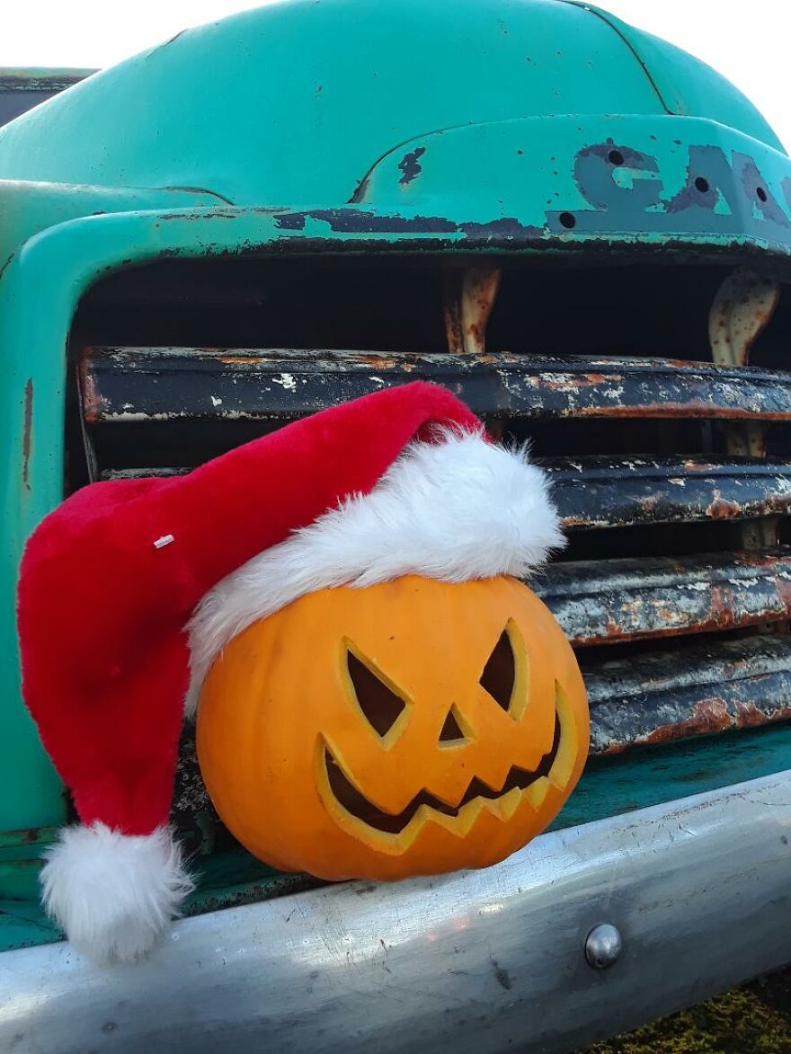 Jack At The Wrecking Yard -I Take Photos Of A Jackolantern At The Wrecking Yard I Work At And Share On My Instagram Account