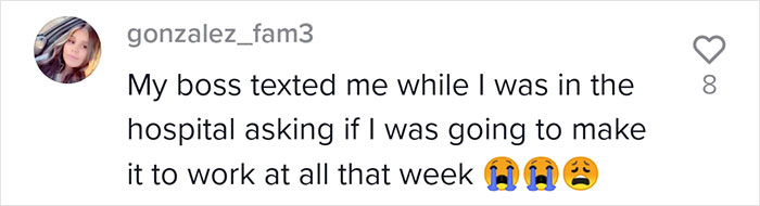 Woman Agonizing Over How To Tell Her Boss She Can’t Come To Work Because She’s In The Hospital Giving Birth Goes Viral With 5M Views Woman Agonizing Over How To Tell Her Boss She Can’t Come To Work Because She’s In The Hospital Giving Birth Goes Viral With 5M Views