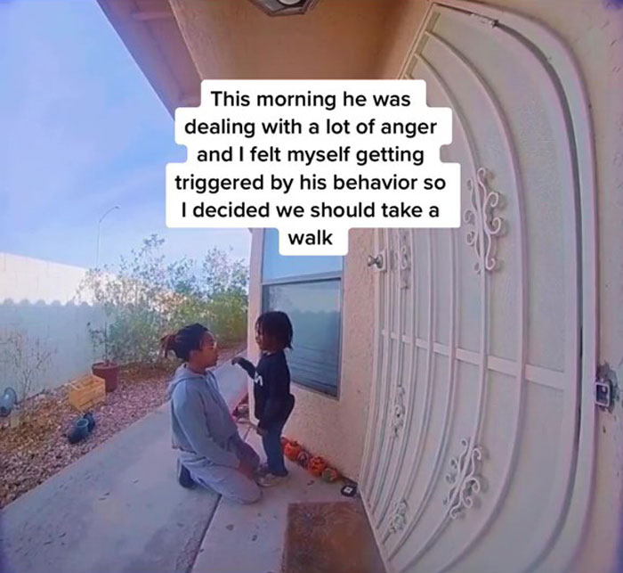 Door Cam Catches Mom Calming Down Her Angry 5 Y.O. Son With Heartwarming Talk About Managing Feelings