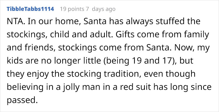 Mother is called to tell the children that not all gifts are from Santa