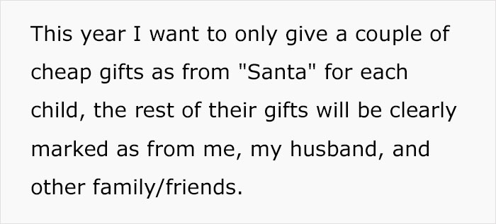 Mother is called to tell the children that not all gifts are from Santa