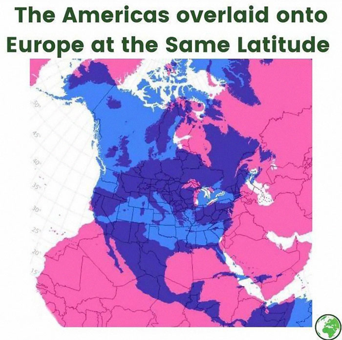 Europe And North America At The Same Latitude