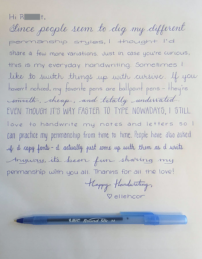 More Penmanship Styles With Ballpoint
