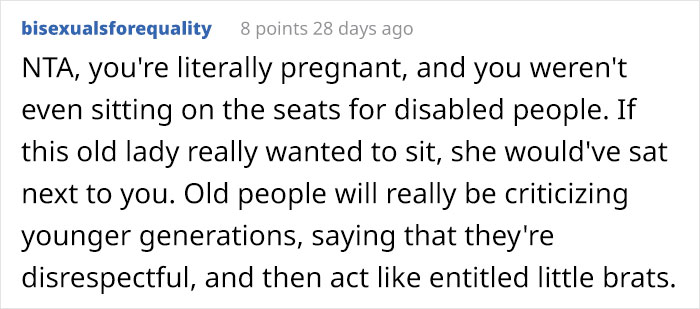 Entitled Old Lady Is Offended For Not Getting A Pregnant Mom's Bus Seat Entitled Old Lady Is Offended For Not Getting A Pregnant Mom's Bus Seat