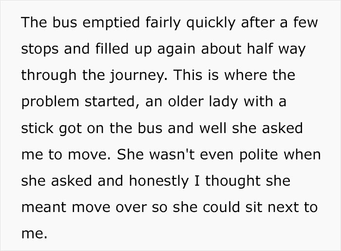 Pregnant woman refuses to give up her seat on 2-hour bus drive to an elderly woman, asks if she acted like an entitled brat