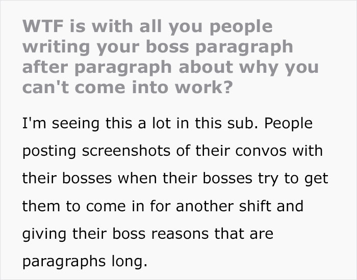 Person Shares What Employees Need To Stop Discussing With Their Bosses Once And For All