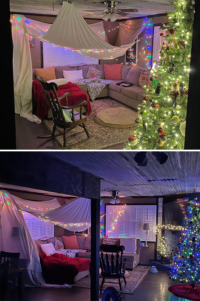 My Wife And I Made A Fort For The Weekend To Watch Christmas Movies
