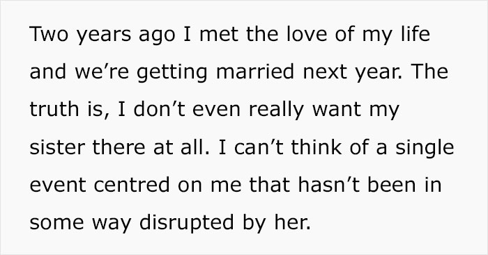 Mom Is Expecting Her Younger Daughter To Make Her Mentally Ill Daughter Her Bridesmaid, But The Bride-To-Be Can’t See That Happening Mom Is Expecting Her Younger Daughter To Make Her Mentally Ill Daughter Her Bridesmaid, But The Bride-To-Be Can’t See That Happening