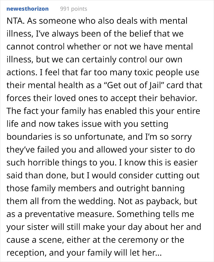 Mom Is Expecting Her Younger Daughter To Make Her Mentally Ill Daughter Her Bridesmaid, But The Bride-To-Be Can’t See That Happening Mom Is Expecting Her Younger Daughter To Make Her Mentally Ill Daughter Her Bridesmaid, But The Bride-To-Be Can’t See That Happening