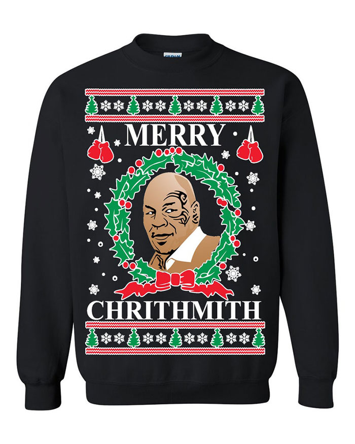 Oncoast Mike Tyson Merry Chrithmith Ugly Christmas Sweater