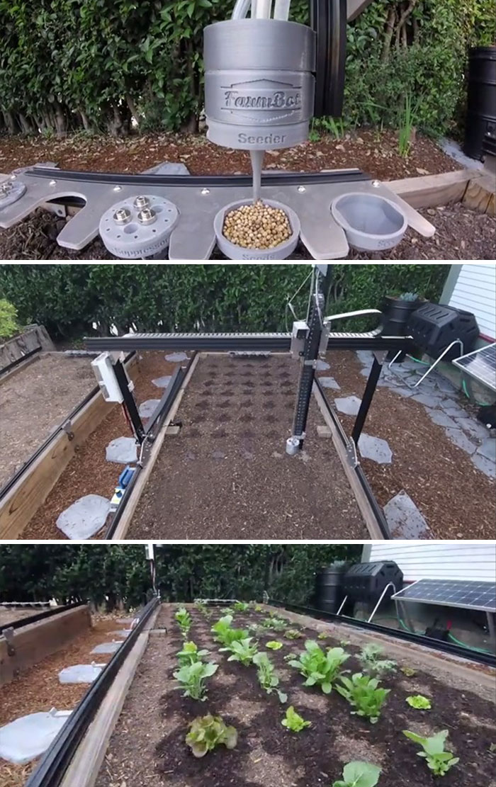 This Machine Plants Seeds, Pulls Weeds And Waters Plants Individually
