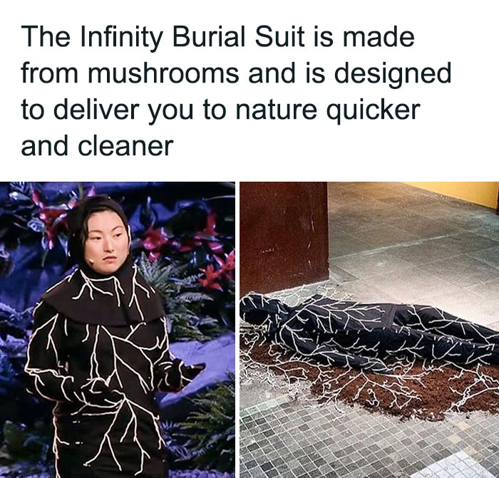 The Infinity Burial Suit Is Put On The Deceased To Cleanse The Body And Soil Of Toxins, Delivers Nutrients From Body To Surrounding Plants, And Speed Up The Decomposing Process