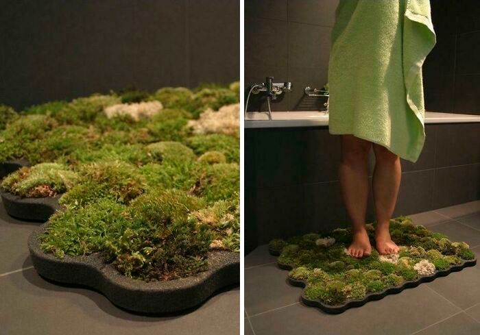 It's A Soft Moss Carpet That Grows With A Few Drops Of Water That You Leave Behind When You Leave The Shower