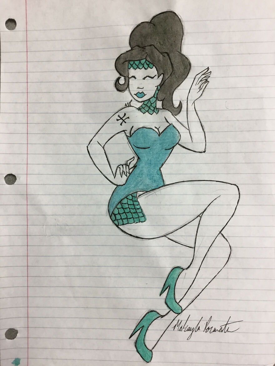I Turned Five Of The Zodiac Signs Into Pin-Up Girls. And Slowly Got Worse At Drawing While Doing So.