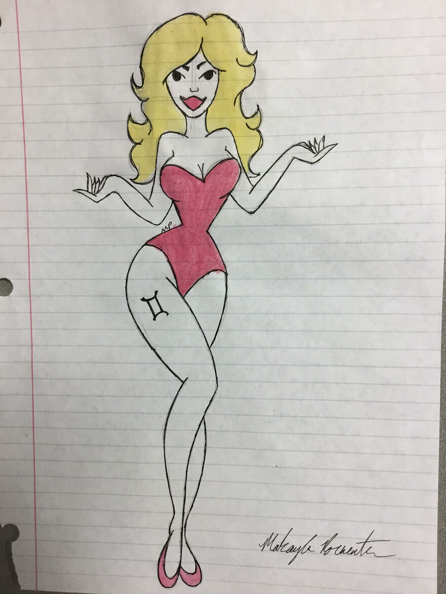 I Turned Five Of The Zodiac Signs Into Pin-Up Girls. And Slowly Got Worse At Drawing While Doing So.