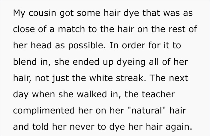 Student Gets In Trouble For Her Natural Hair Color Defying Schools Dress Code, Maliciously Complies By Dyeing It Student Gets In Trouble For Her Natural Hair Color Defying Schools Dress Code, Maliciously Complies By Dyeing It